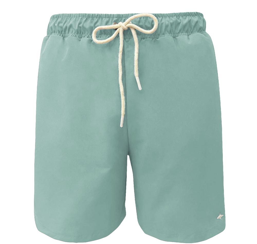 Pantaloneta de baño de hombre en verde menta, de secado rápido, de Salvador Beachwear