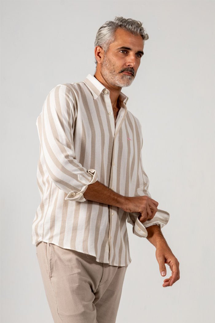 CAMISA BLANCA RAYAS G ARENA