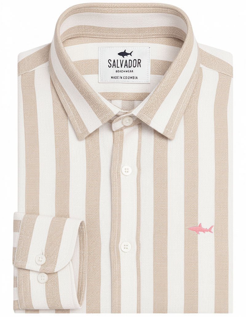 CAMISA BLANCA RAYAS G ARENA