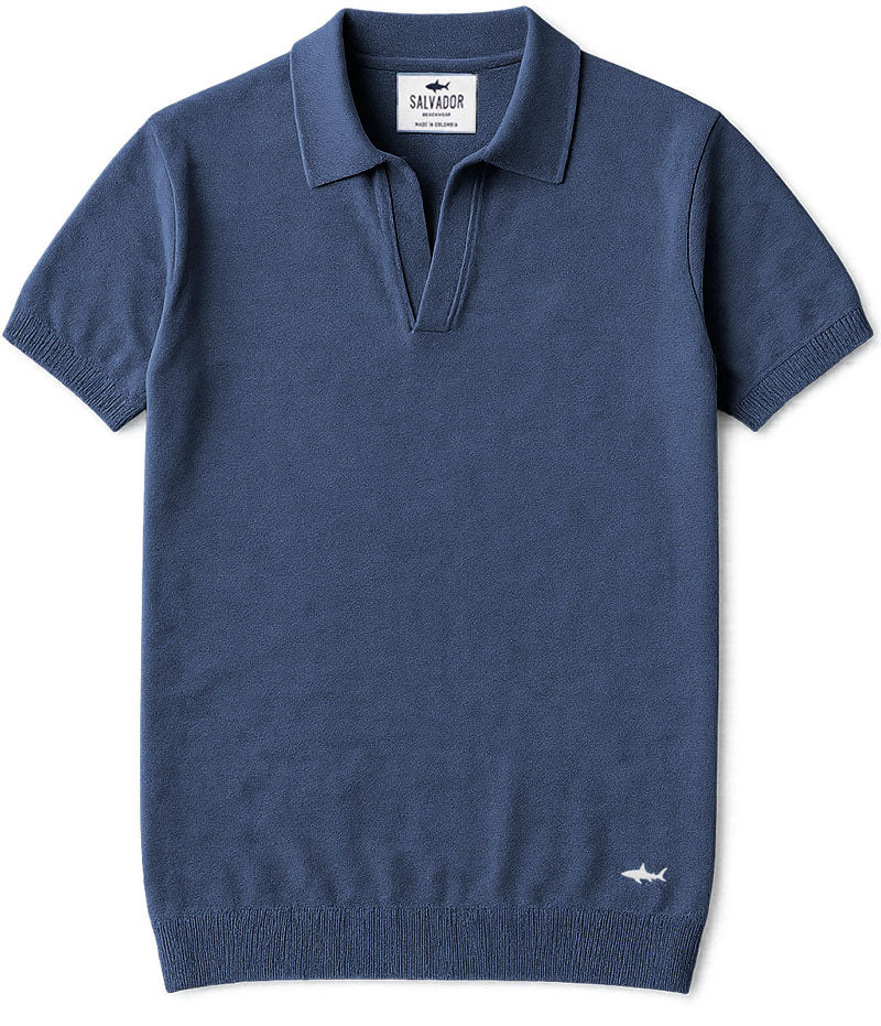 POLO DE PUNTO AZUL PETROLEO