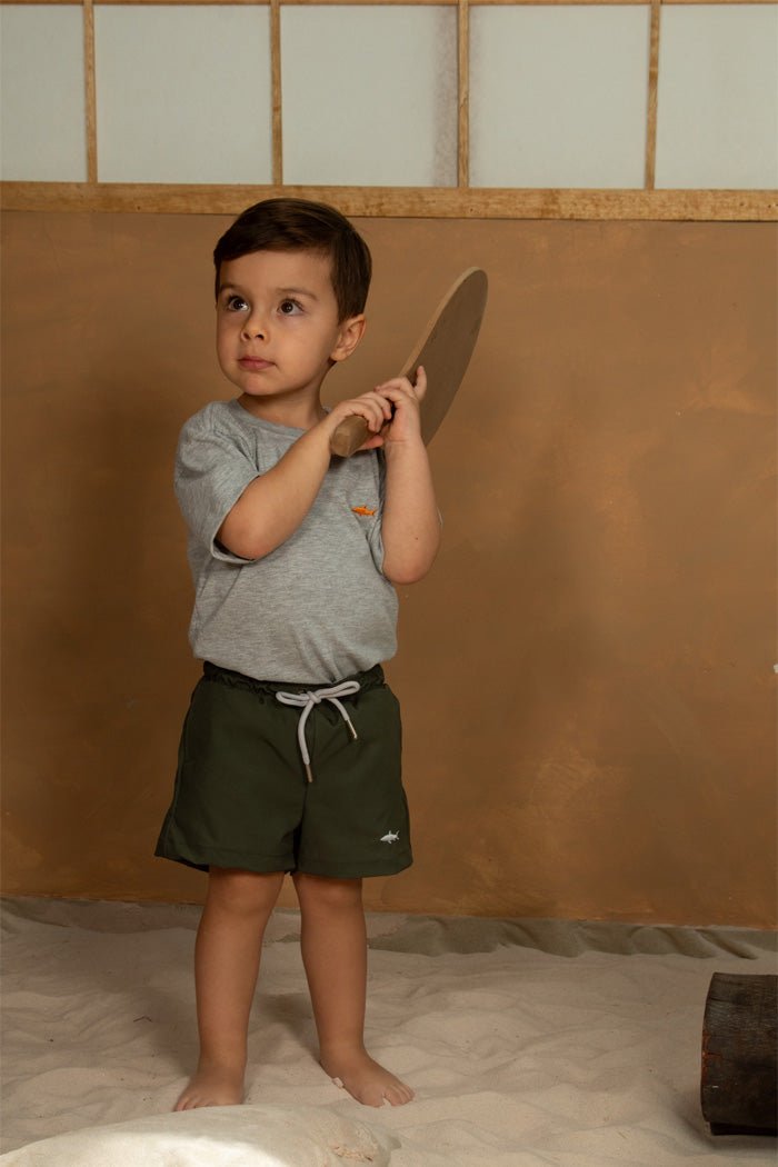 PANTALONETA ECO NIÑO VERDE MILITAR