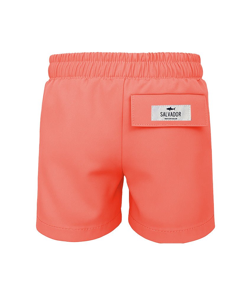 Pantaloneta de baño Rod Taylor morado medio para niño en poliéster vista posterior Salvador Beachwear