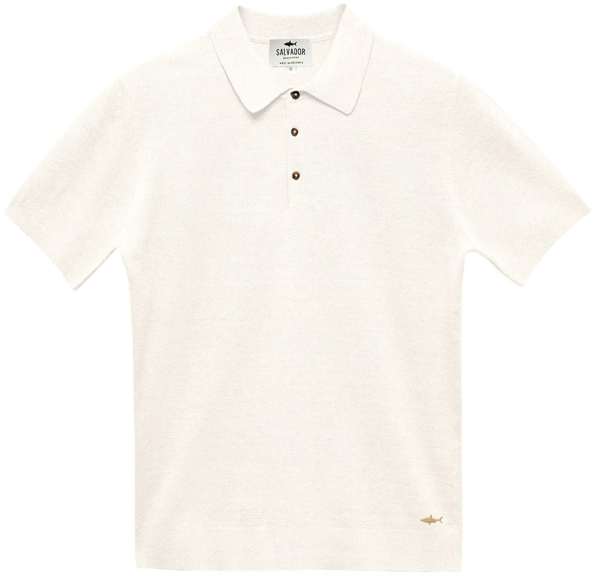Polo blanca para hombre en polialgodón Salvador Beachwear