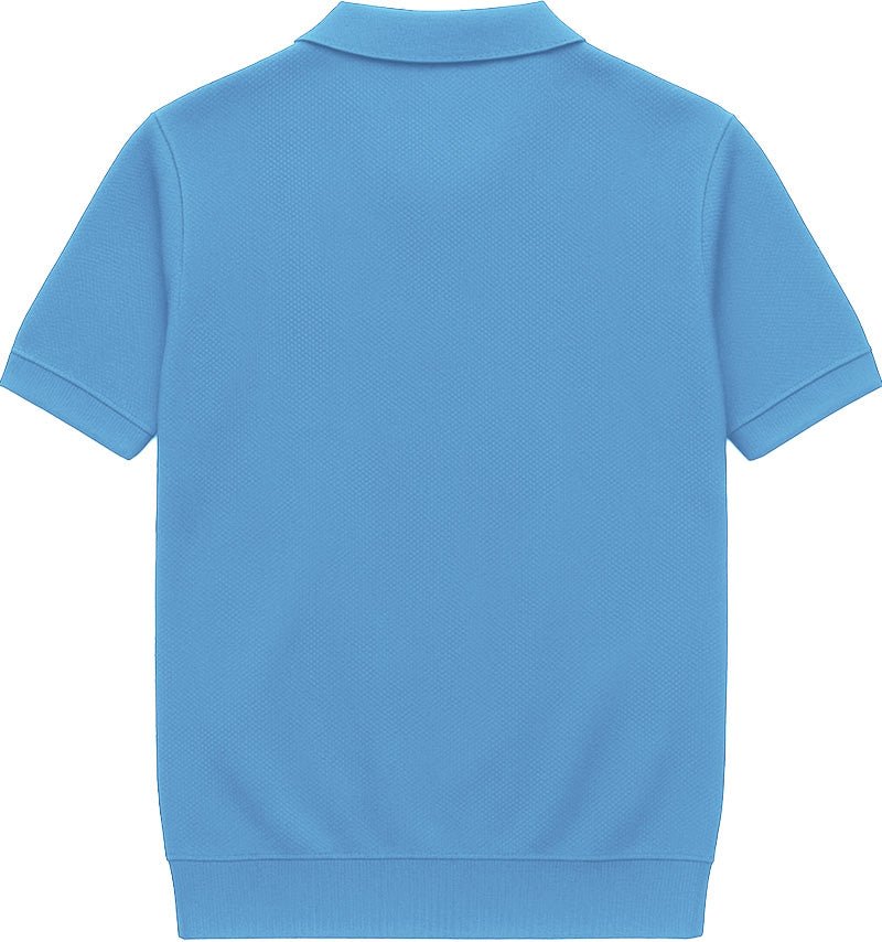 Polo azul clara para hombre en tejido de modal y algodón vista posterior Salvador Beachwear