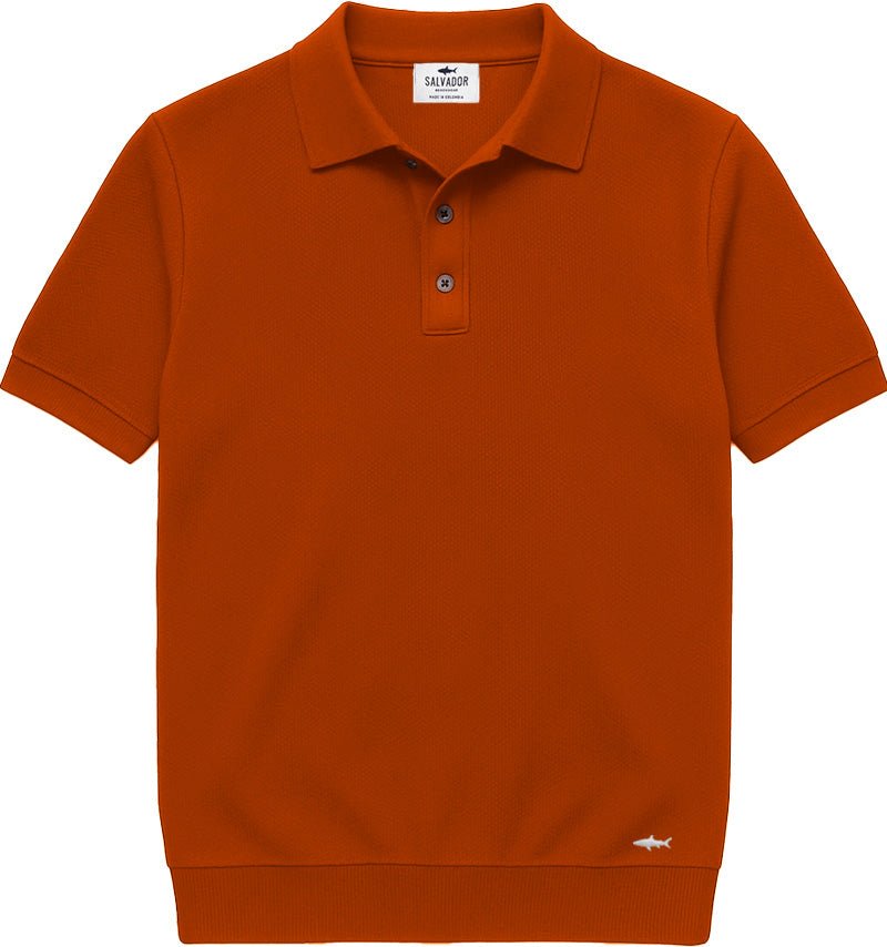POLO DE PUNTO BOTONES TERRACOTA