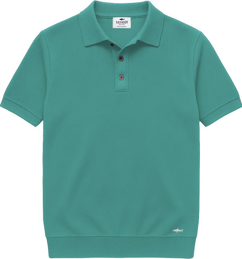 POLO DE PUNTO BOTONES MENTA