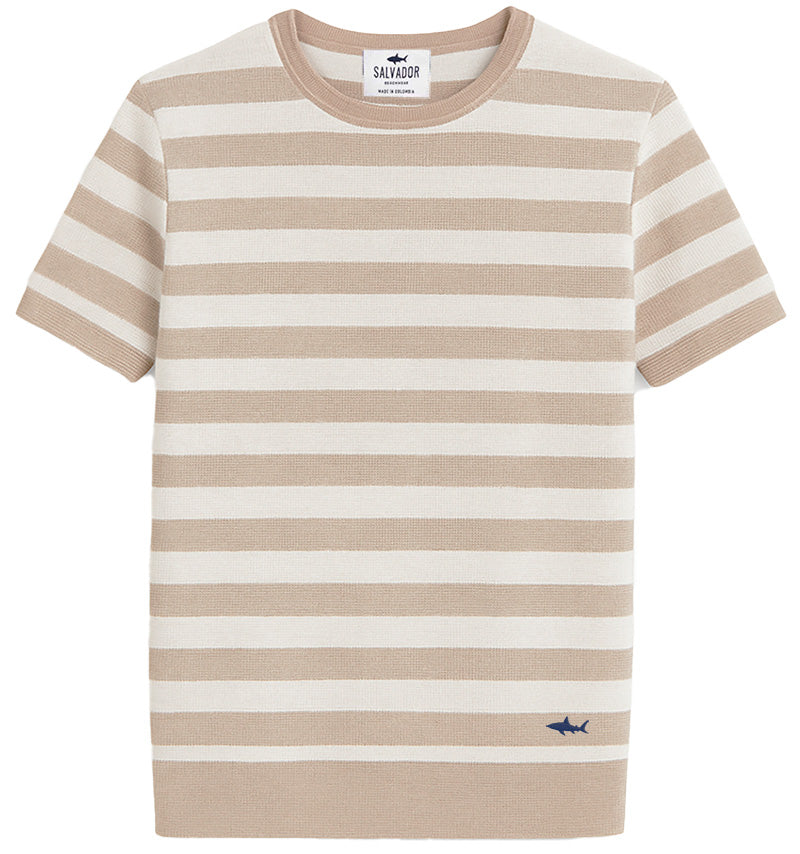 CAMISETA DE PUNTO BLANCA RAYAS ARENA