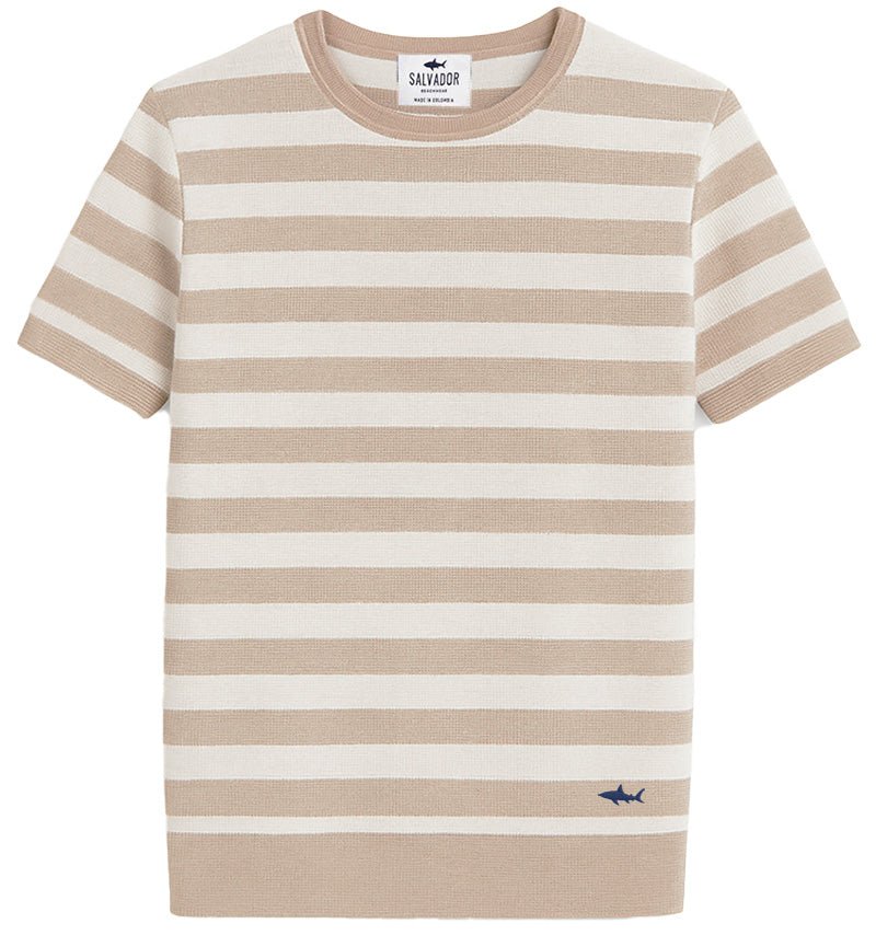 CAMISETA DE PUNTO BLANCA RAYAS ARENA