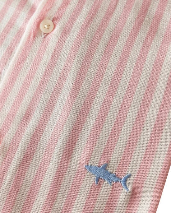 CAMISA NERU BLANCA RAYAS ROSADAS