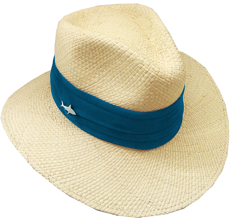 SOMBRERO CLARO CINTA ANCHA AGUAMARINA