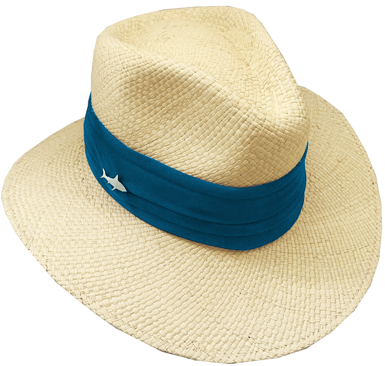 SOMBRERO CLARO CINTA ANCHA AGUAMARINA