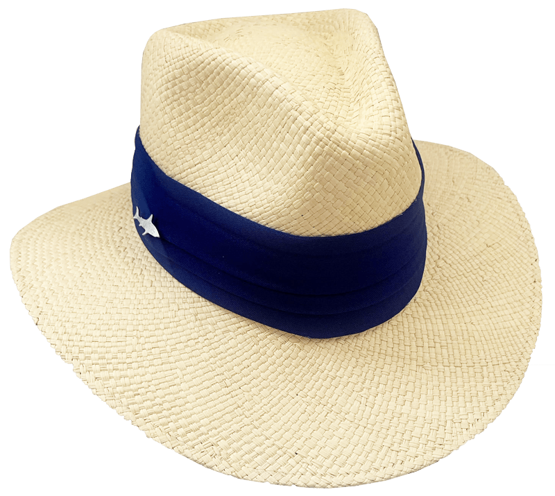SOMBRERO CLARO CINTA ANCHA AZUL