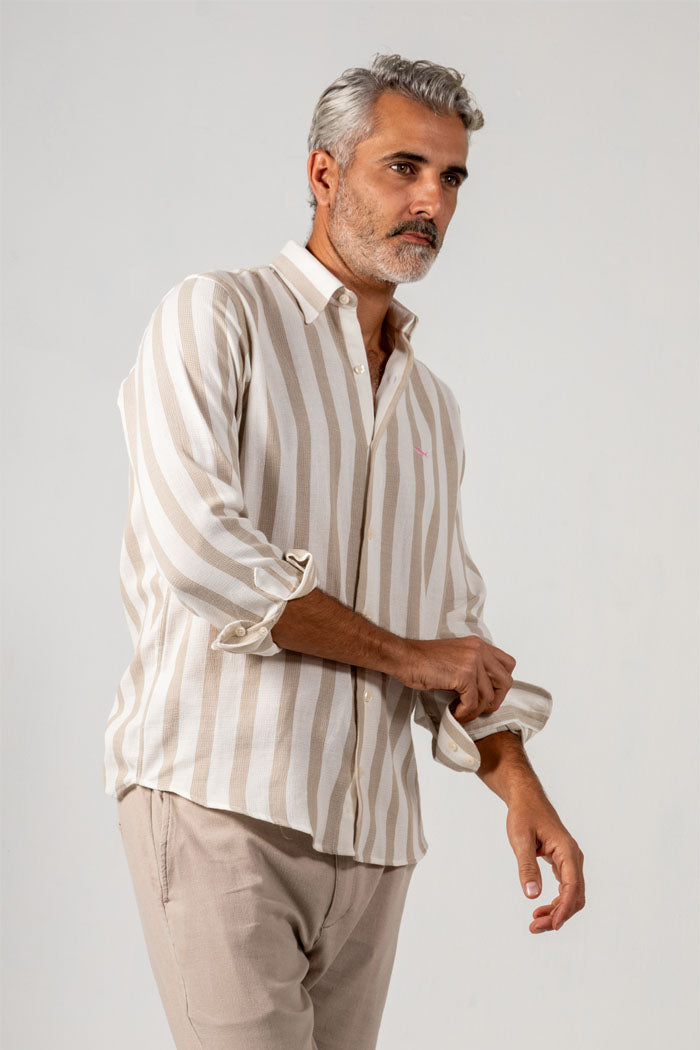 CAMISA BLANCA RAYAS G ARENA