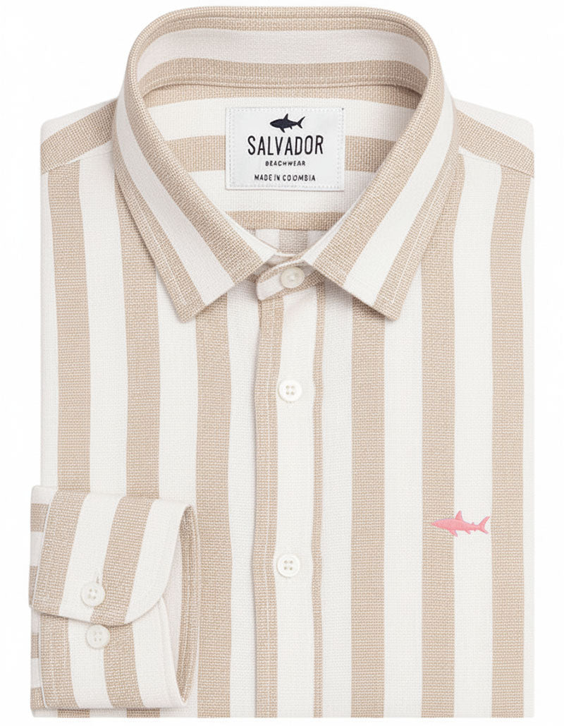 CAMISA BLANCA RAYAS G ARENA