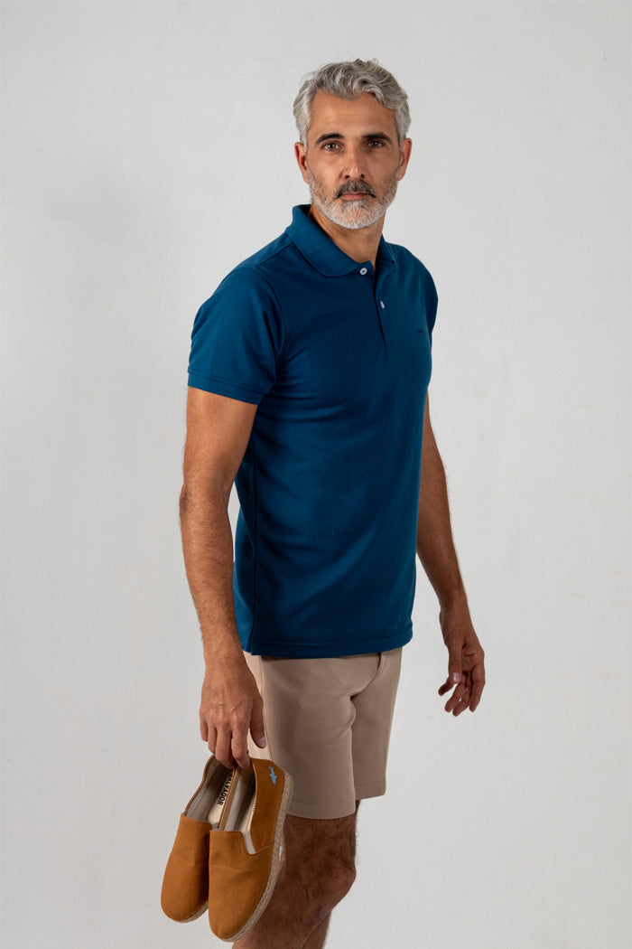 CAMISETA POLO AZUL PETROLEO