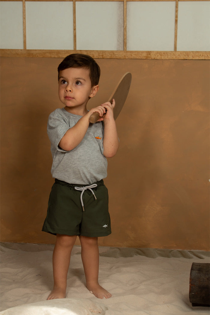 PANTALONETA ECO NIÑO VERDE MILITAR